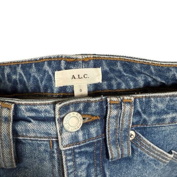A.L.C. Size 0 / 26” Waist Alden Denim Midi Skirt Dark Blue Wash - Picture 7 of 8